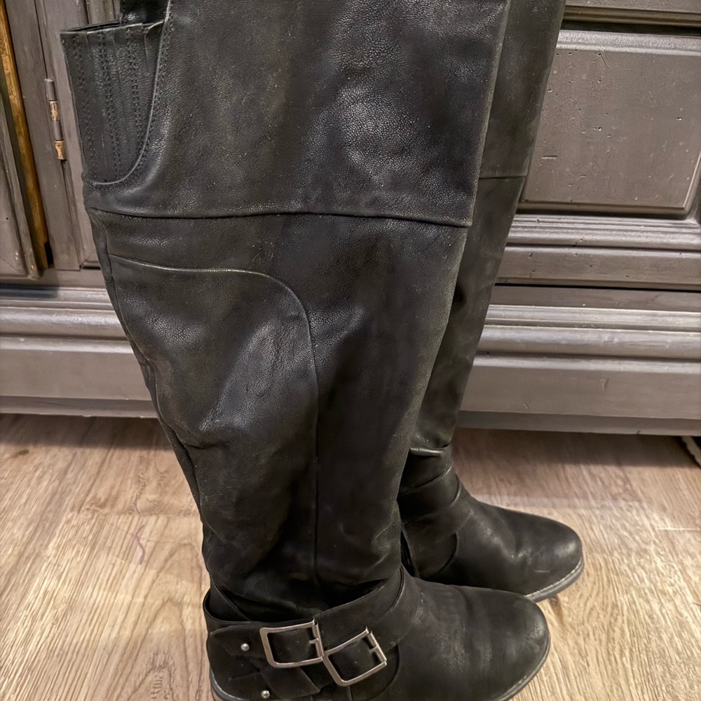 Torrid Wide Calf Black Knee-High Boots with Buckle